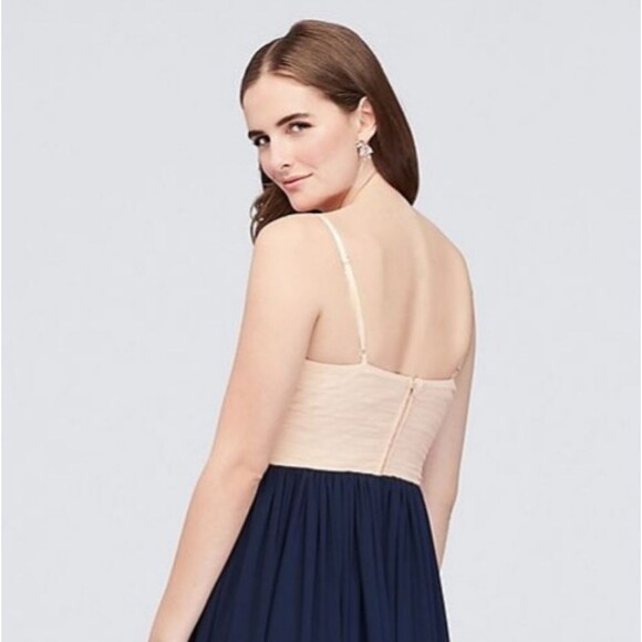 NWT Speechless Gown Size 1 Cream Blue Formal Beaded Prom Dress Flowy Sleeveless - Picture 4 of 6